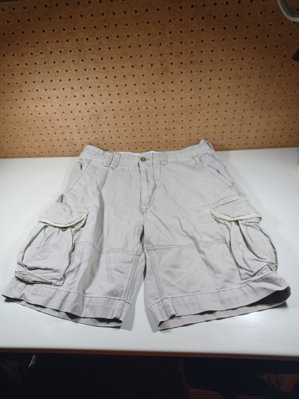 POLO Ralph Lauren mens solid khaki heavy chino cargo shorts 34